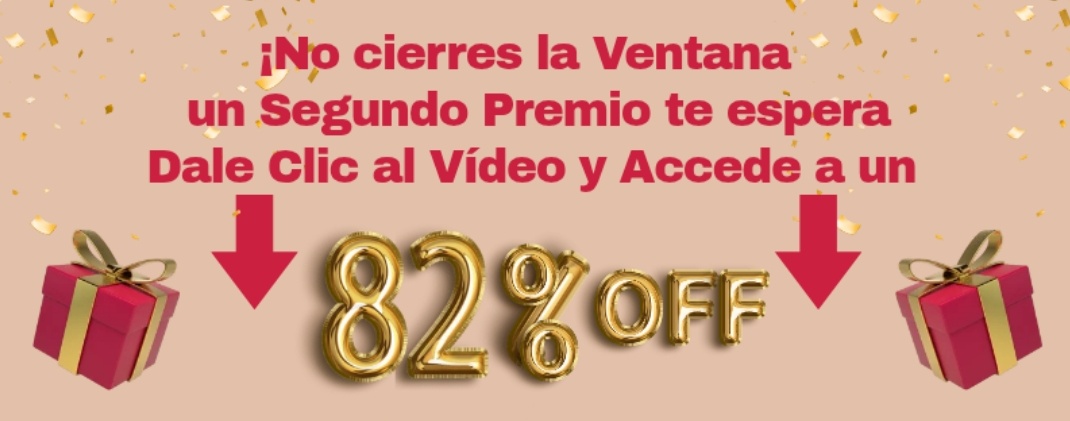 ¡No cierres la ventana! Un segundo premio te espera, 82% OFF