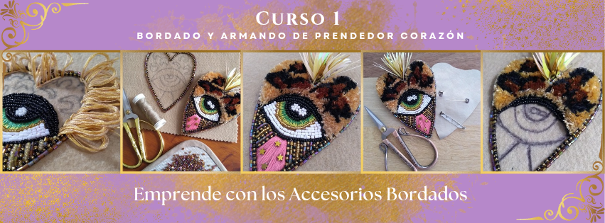 Curso 1: Bordado y Armado de Prendedor Corazón