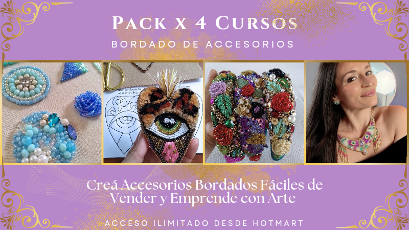 Pack x4 Cursos - Bordado de Accesorios